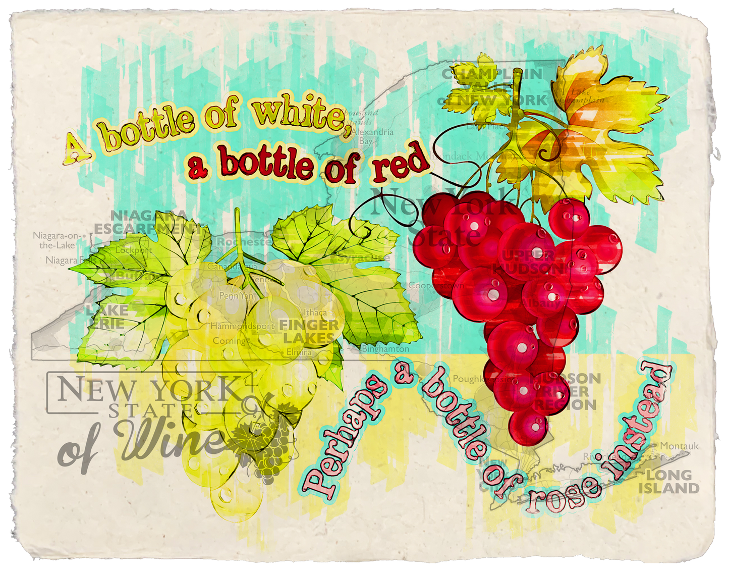 A bottle of white A bottle of red