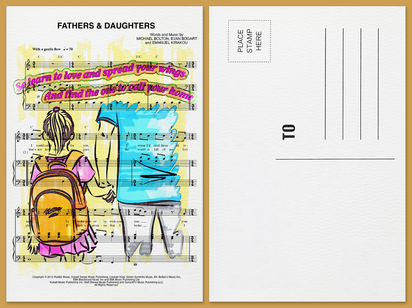 Fathers & Daughters Postcard