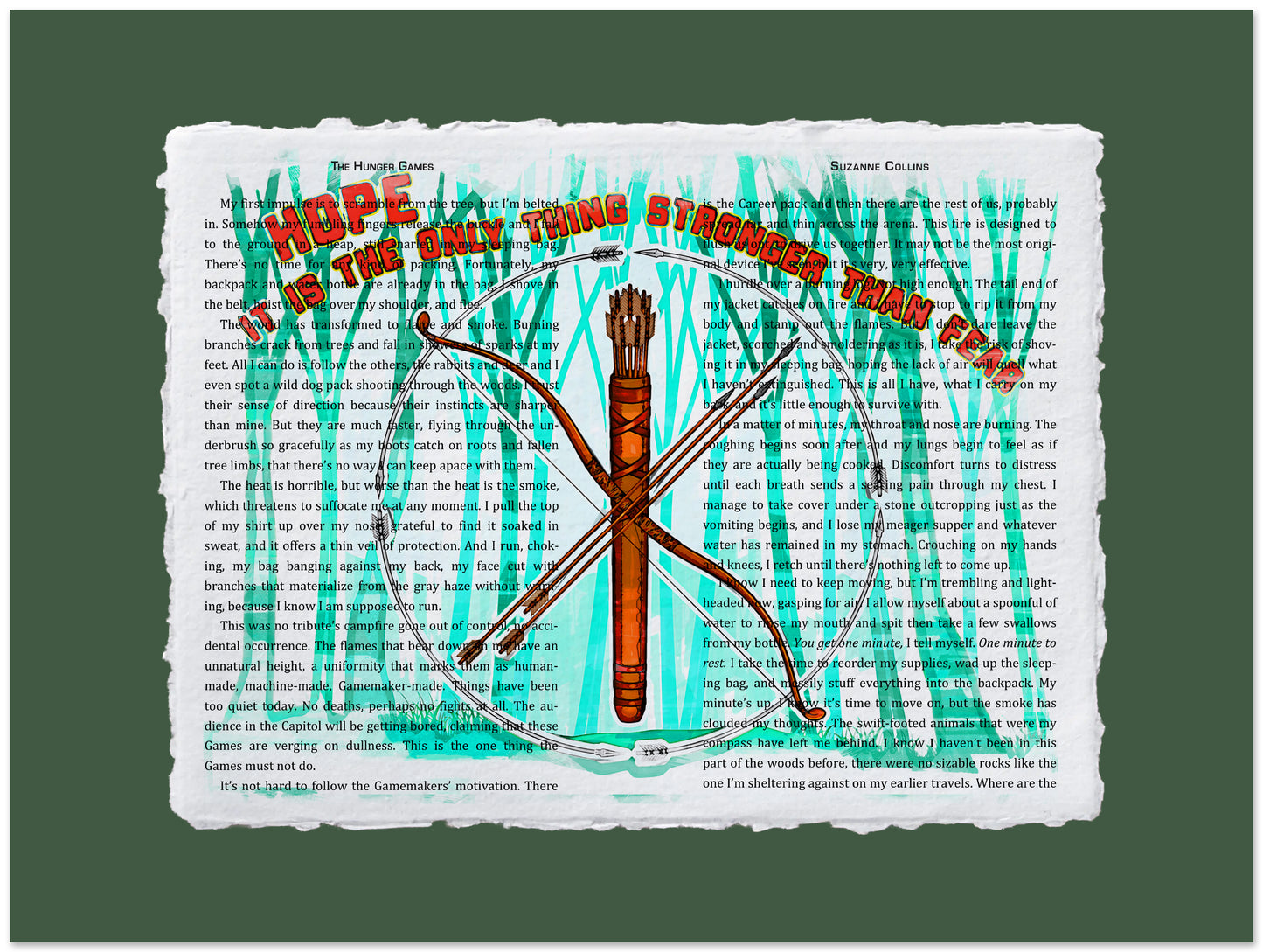 Artistic depiction of a bow and arrow on a textured background with text overlay.