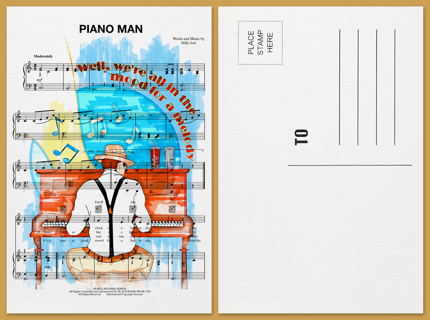 Piano Man Postcard