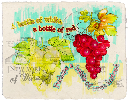 A bottle of white A bottle of red