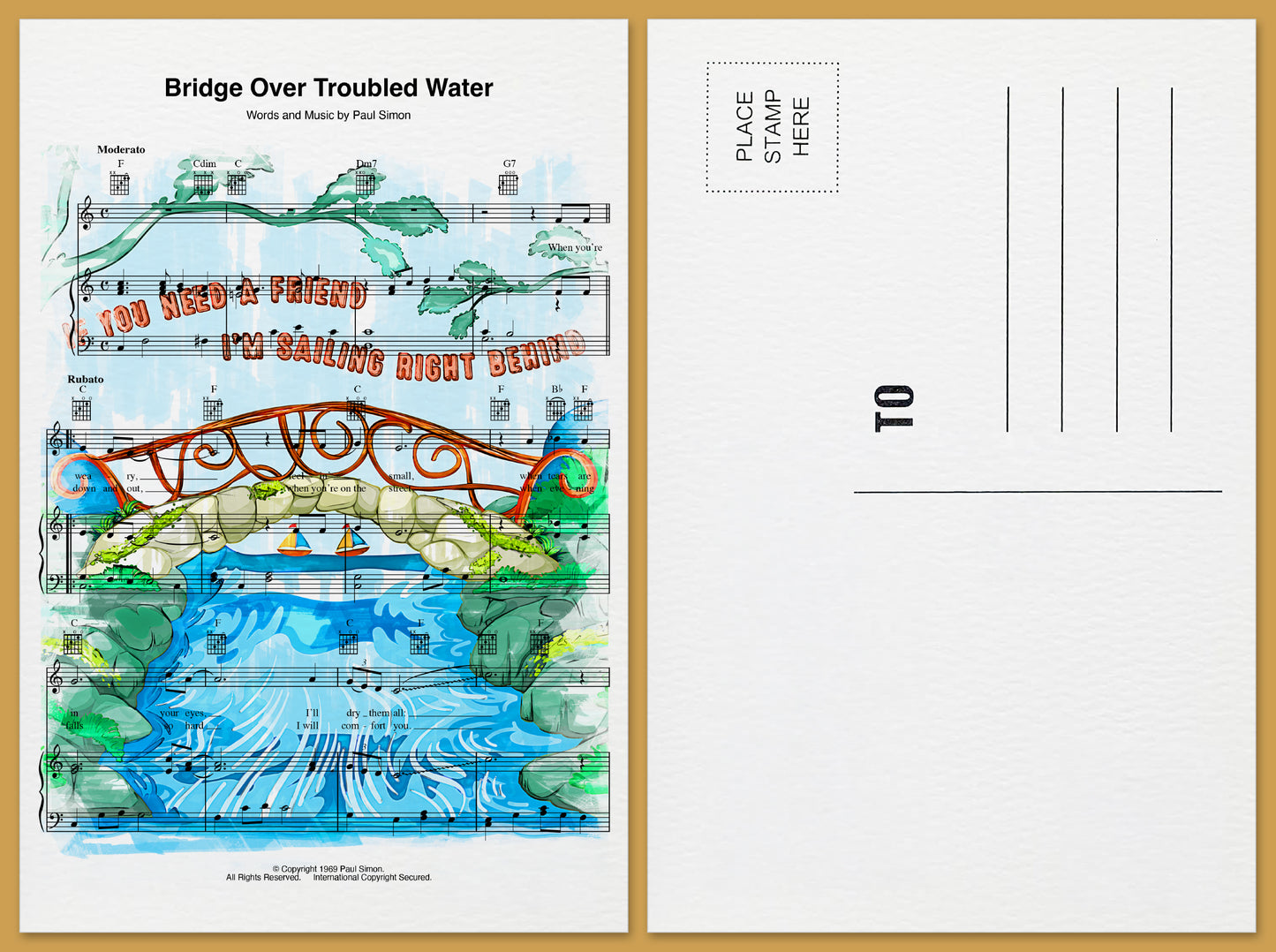 Bridge Over Troubled Water Postcard