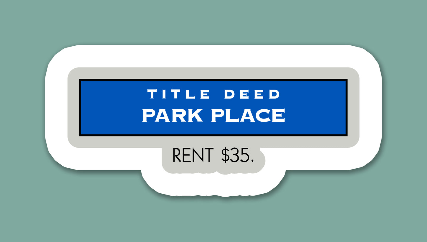 Monopoly Park Place Sticker