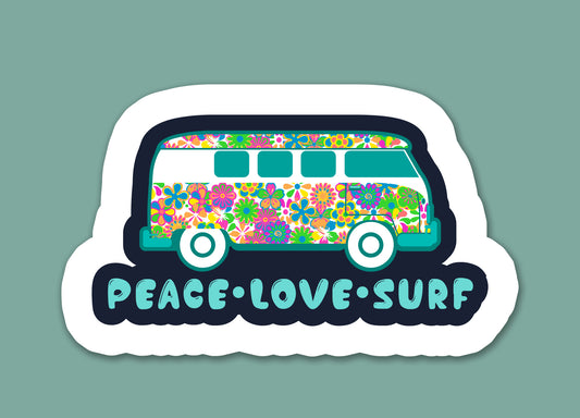 Peace Love Surf Sticker