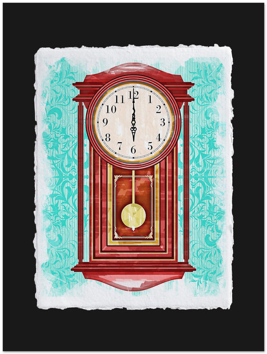 Decorative clock with a vintage design on a textured background