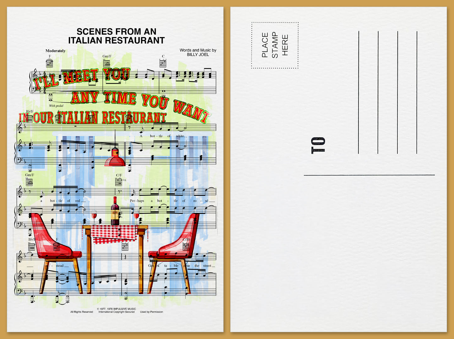 Scenes From An Italian Restaurant Postcard