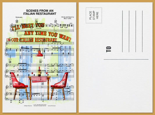 Scenes From An Italian Restaurant Postcard