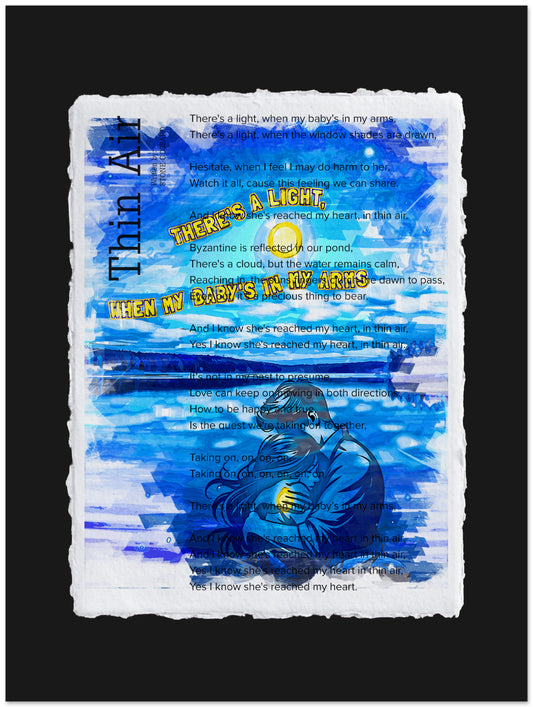 Artistic depiction of a blue figure with text overlay on a blue background