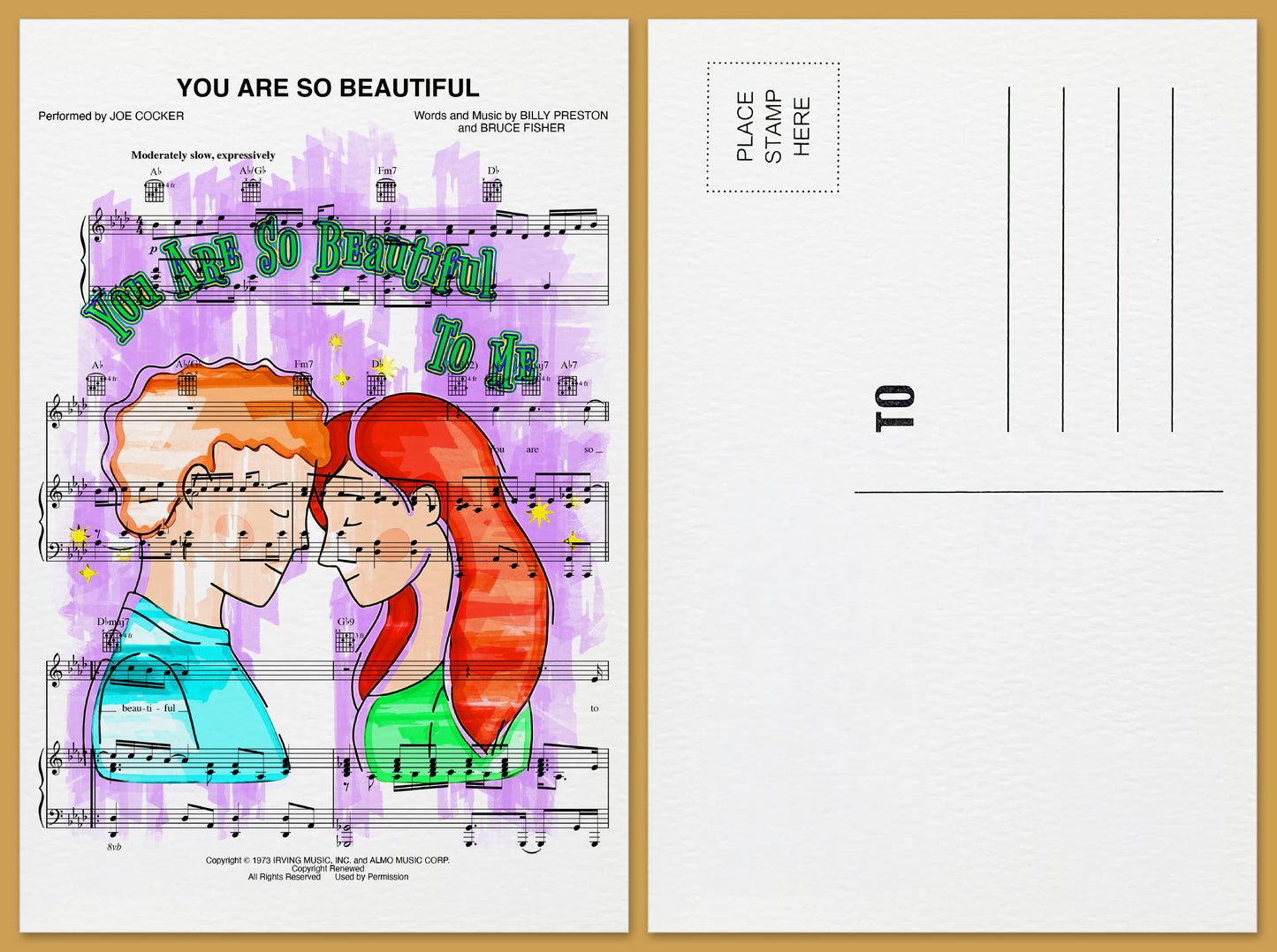 You Are So Beautiful Postcard