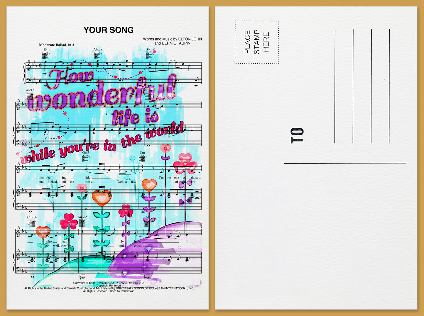 Your Song Postcard